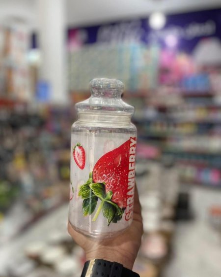 مرطبان بلاستك 1 كيلو مع غطاء جلدة محكم الاغلاق